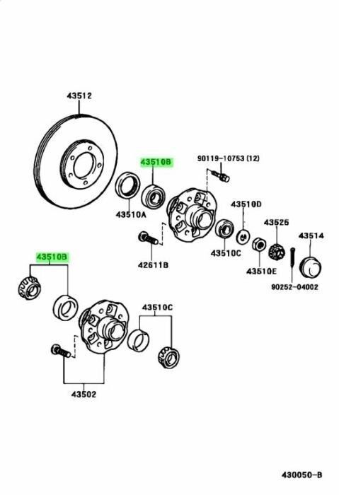 トヨタ ランドクルーザー レクサス LX450 フロントアクスル ハブ ベアリング INN 右 LAND CRUISER Lexus LX450 Tapered Roller Bearing