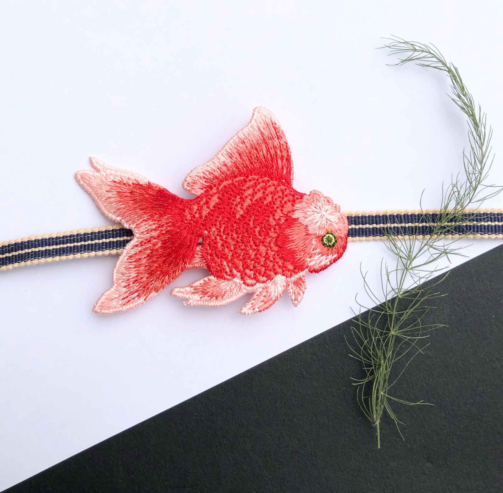 ☆金魚刺繍☆日本製☆刺繍麻帯☆新品オシャレ袋半幅帯☆着物や浴衣に腰まわりオシャレ 10003455_8.jpg