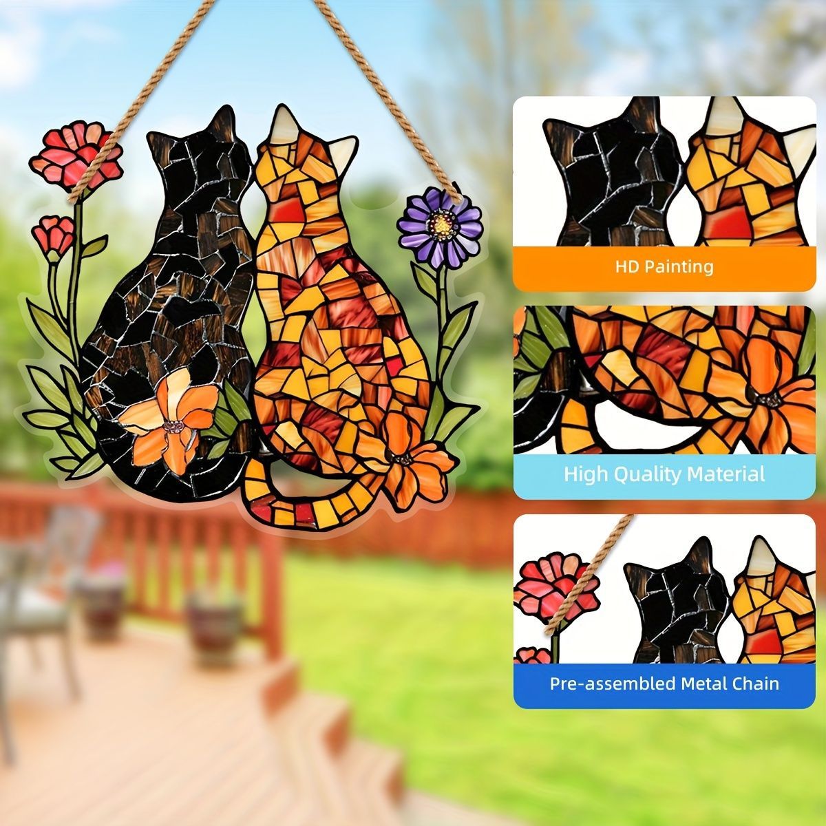 吊り下げ オブジェ ガーデンオーナメント 室内インテリア 2匹の