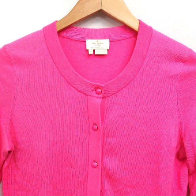 ケイトスペード KATE SPADE 国内正規品 シルク カーディガン 丸首 7分  