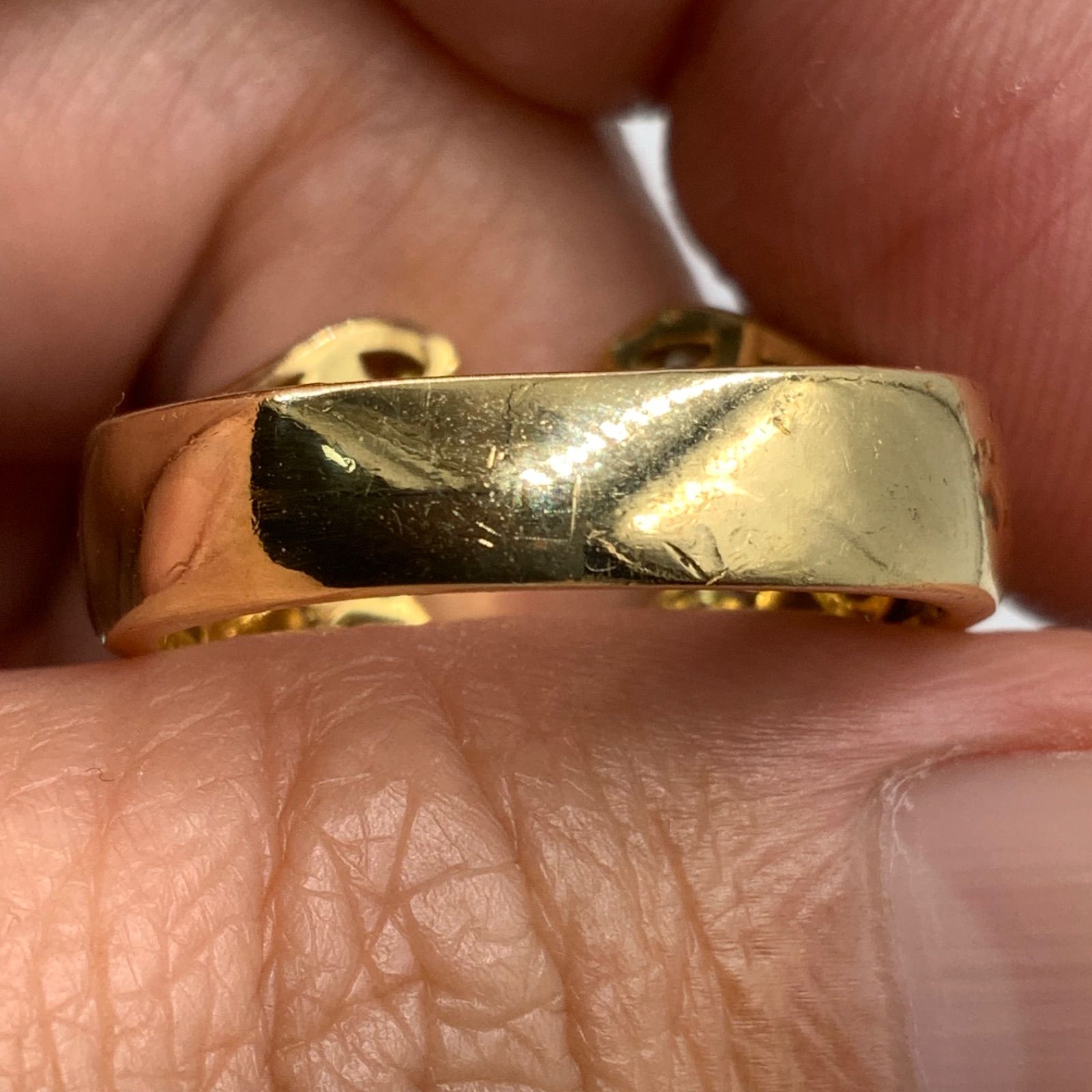 K18 18金 馬蹄 ホースシューリング 10.3g ダイヤ0.4ct - メルカリ
