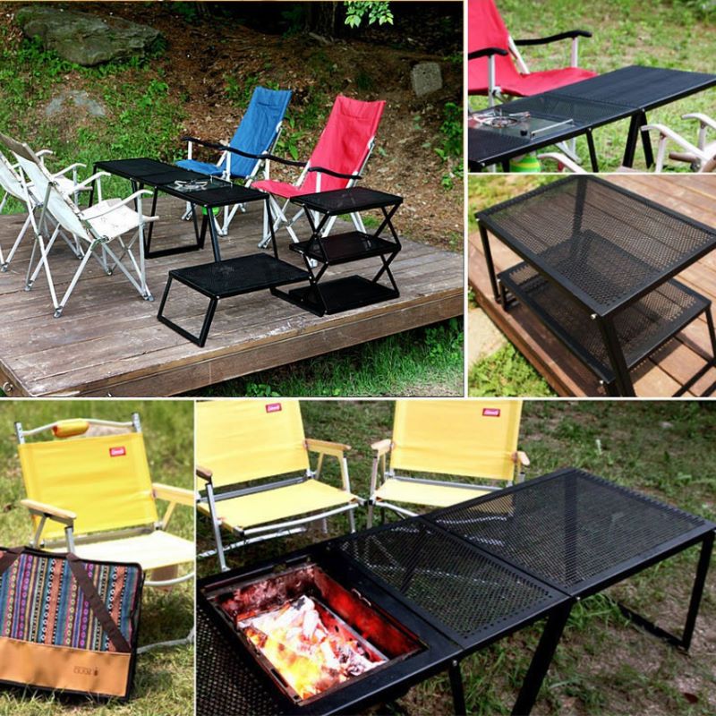  auvil オーヴィル ガーデンマルチテーブル 拡張性が豊富で無限の 性を秘めたスタイリッシュかつ無骨なアウトドアテーブル 折れ脚テーブルはブラックアイアンテーブルで天板はパンチング加工 パーツで やアレンジが AVL 027 AR レジャーシート アウトドア