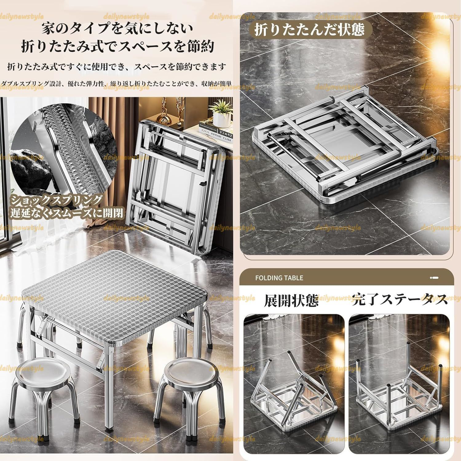 人気推薦◇ステンレス作業台 折り畳み作業台 調理台 折りたたみ