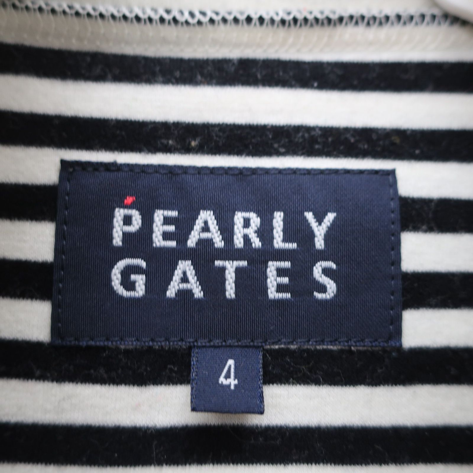 PEARLY GATES 【美品】【ボーダー】長袖 PEARLY GATES パーリーゲイツ ハーフジップ 長袖ニットTシャツ