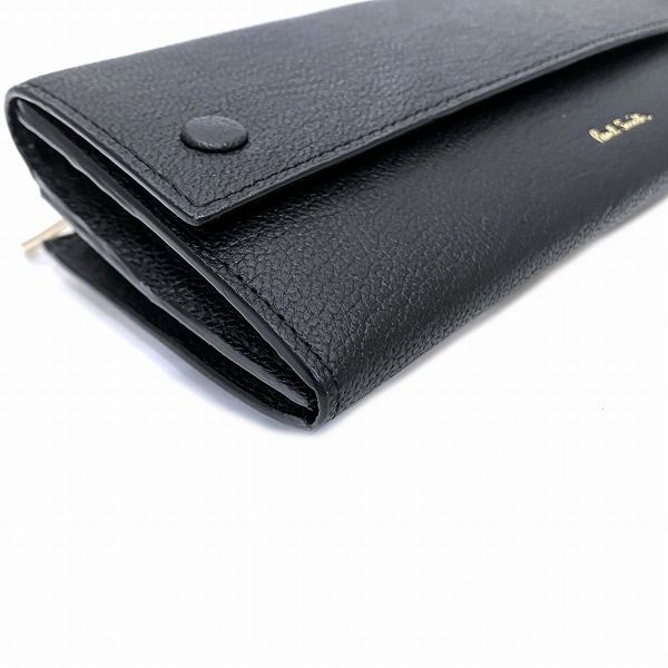 ポール スミス ブラック レザー Wホック 長財布 ユニセックス