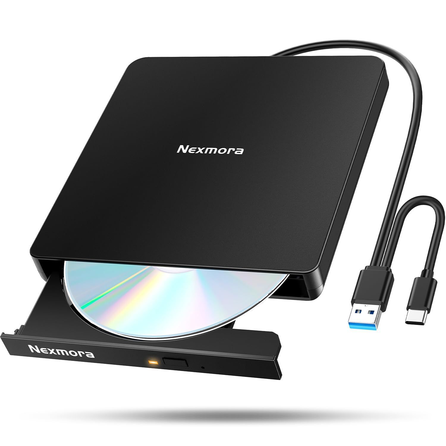 ブラック 【2024革新型・高速USB3.0対応】 CD ドライブ 外付け 静音