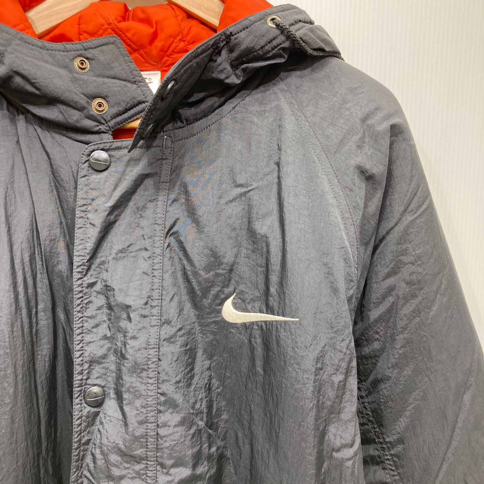NIKE ナイキ 中綿ベンチコート Lサイズ ブラック オレンジ F7