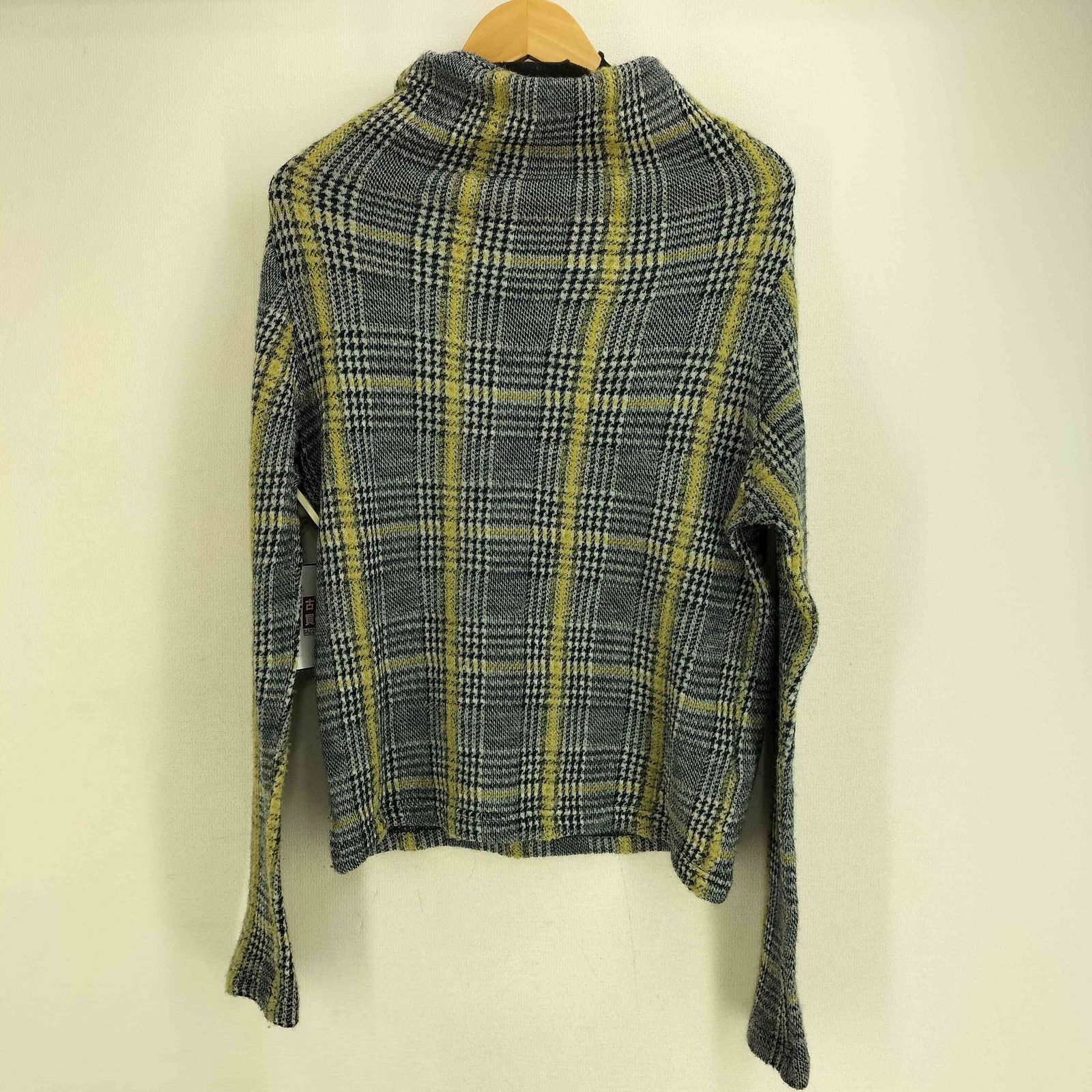Ys(ワイズ) 14aw ウールハイネック チェックニット レディース  2 中古 古着 0305 ワイズ Ys 14aw ウールハイネック チェックニット レディース 2