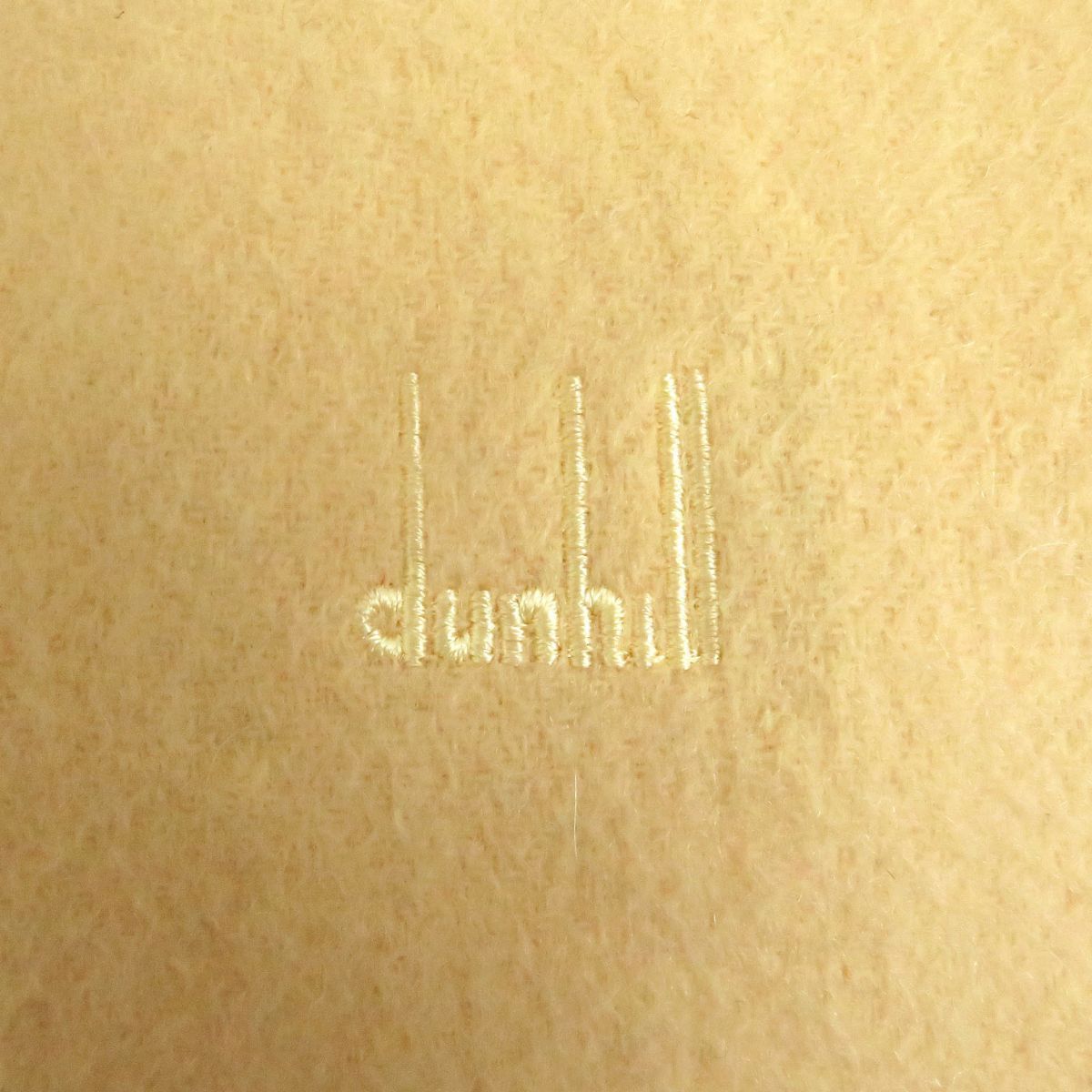 極美品□dunhill/ダンヒル ロゴ刺繍入り カシミヤ100％ フリンジ