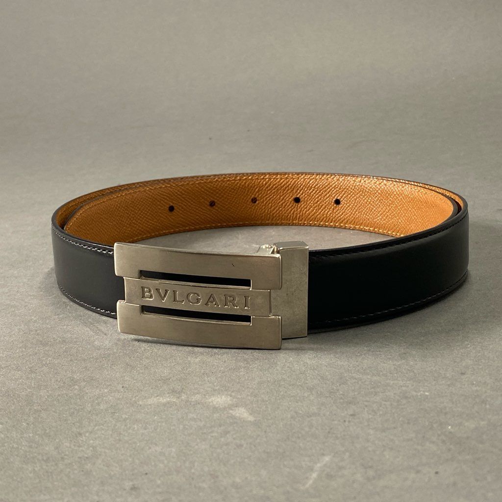 d2 BVLGARI ブルガリ レザーベルト Leather Belt ブラック メタルバックル 紳士用 ビジネス フォーマル 小物 人気・おすすめ｜扱いやすい・軽量タイプにぴったり 安心対応 配送通知あり お早めに