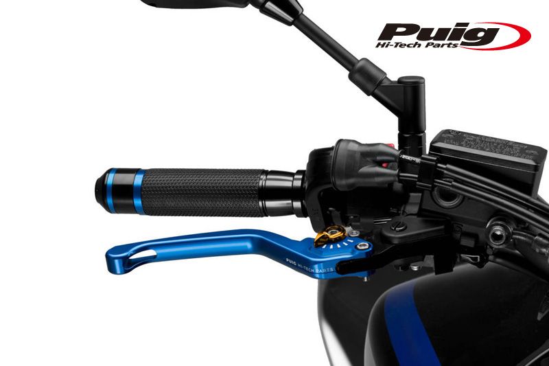 Puig(プーチ) 120AO220AO NON-FOLDABLE BRAKE u0026 CLUTCH LEVER 3.0 BLUE/GOLD (固定タイプ) ブレーキ クラッチ セット