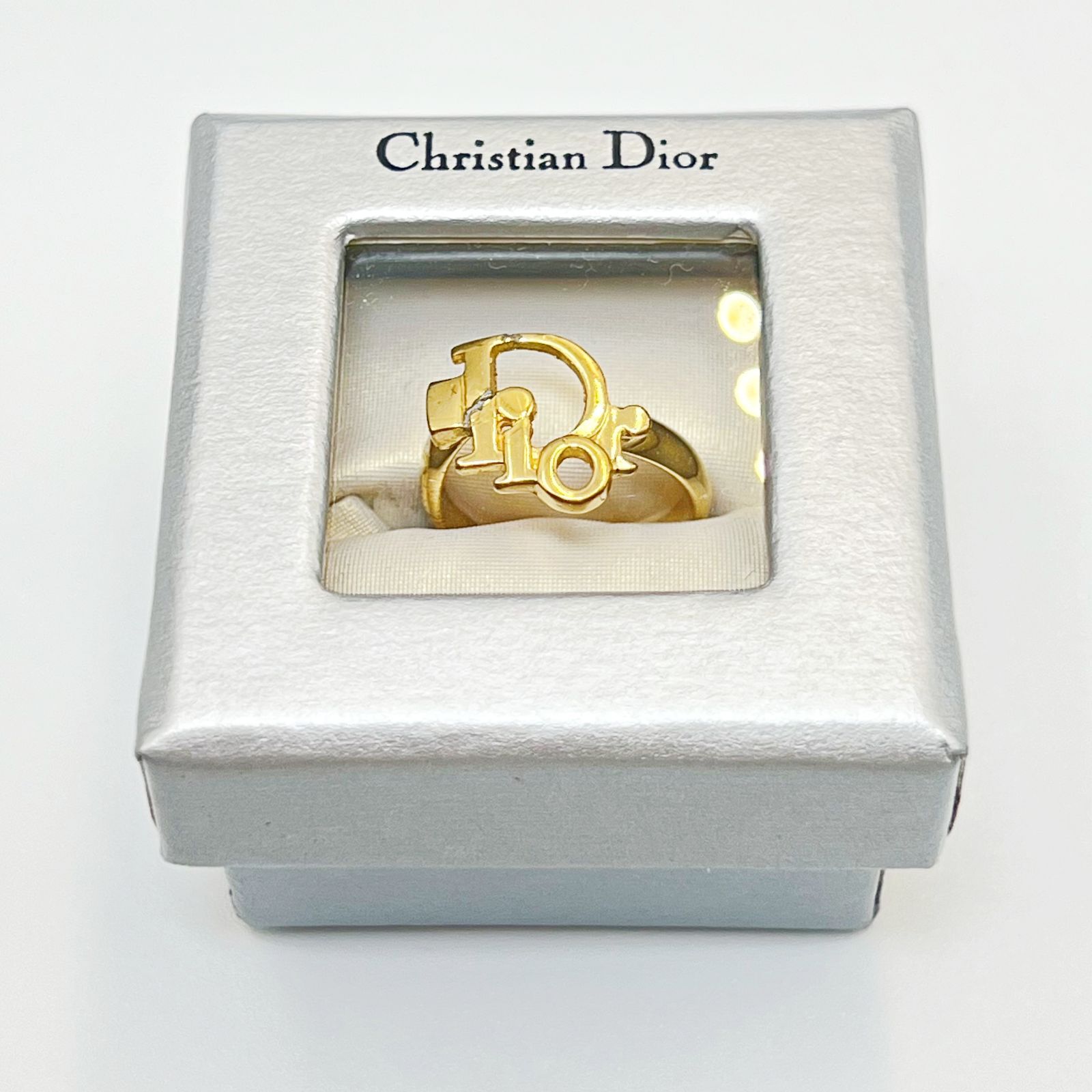 ◆ChristianDior クリスチャンディオール リング ディオール Dior ロゴ ゴールド  6号 元箱あり is KBB2