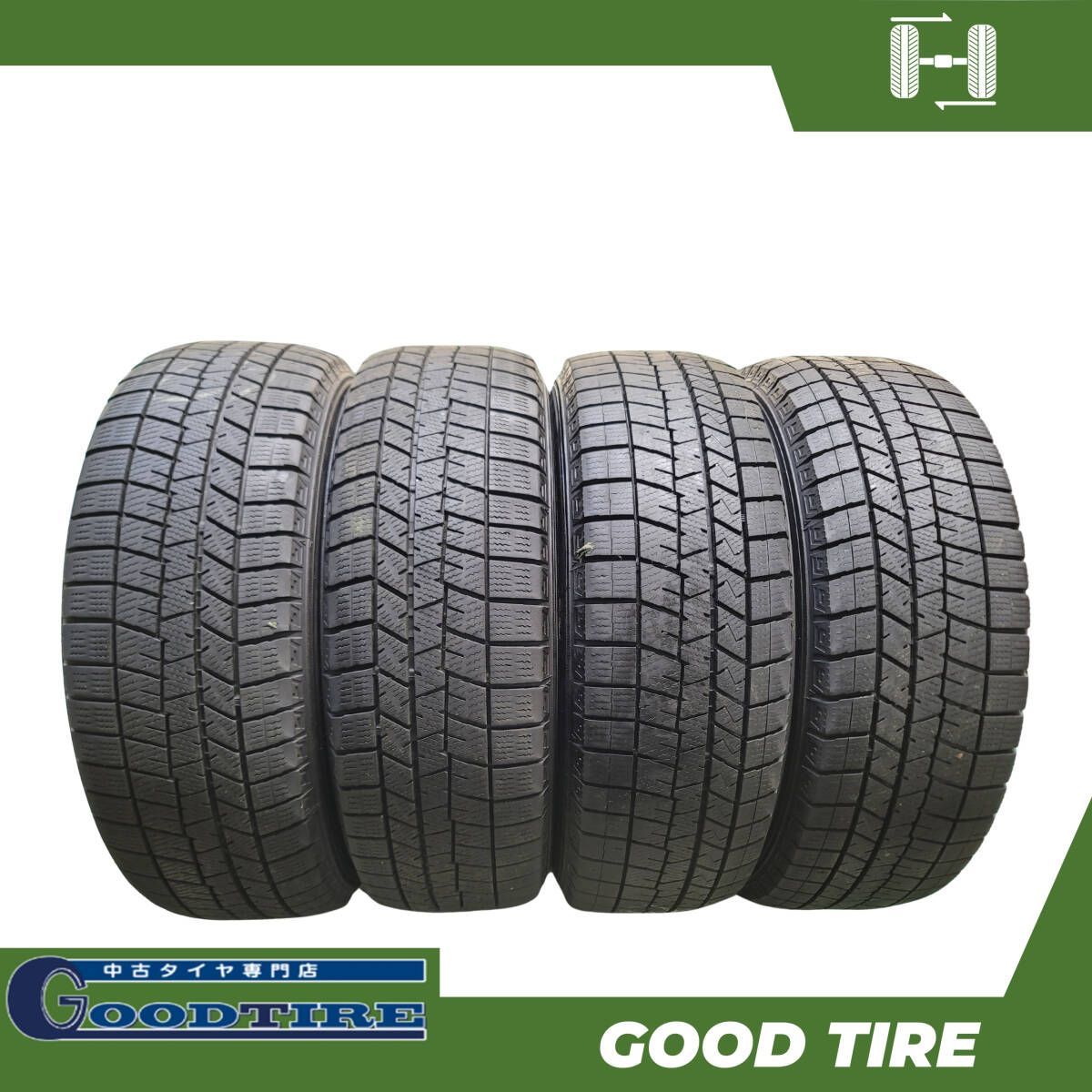 185 60R15 ダンロップ WINTER MAXX 03 4本 製 冬用 7.5分山 タイヤ アクア フィット シエンタ 6647