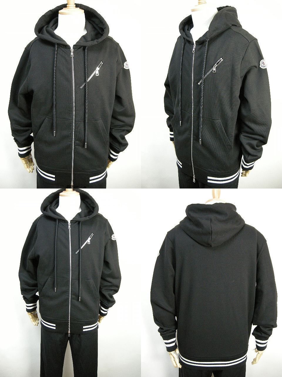サイズS■新品■モンクレール ライダース型スウェットパーカー ブラック黒 メンズ サイズS-XL□新品□モンクレール ライダース型スウェットパーカー