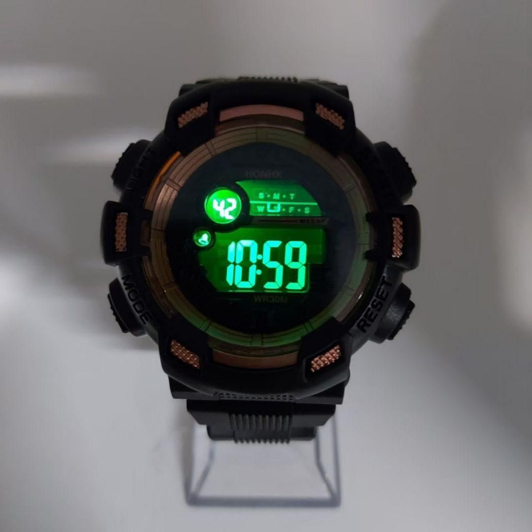 【腕時計】T0313 LED デジタル多機能 ブラック