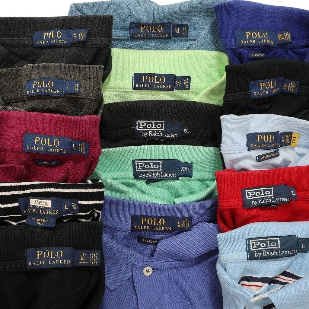 サイズも豊富。 古着卸 ラルフローレン ポロシャツ 15枚セット メンズ L XL 2XL 刺 ワンポイント ボーダー 古着 NC3679
