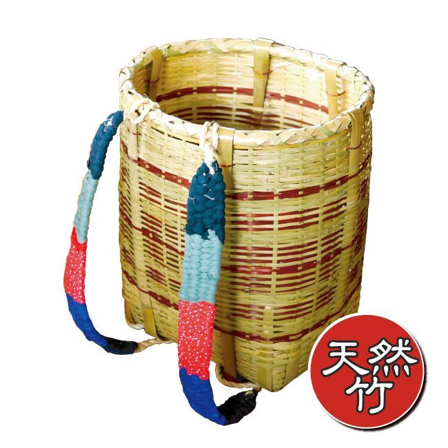 竹製背負いかご 丸型 大 容量52リットル 山菜採り きのこ採り 道具入れ