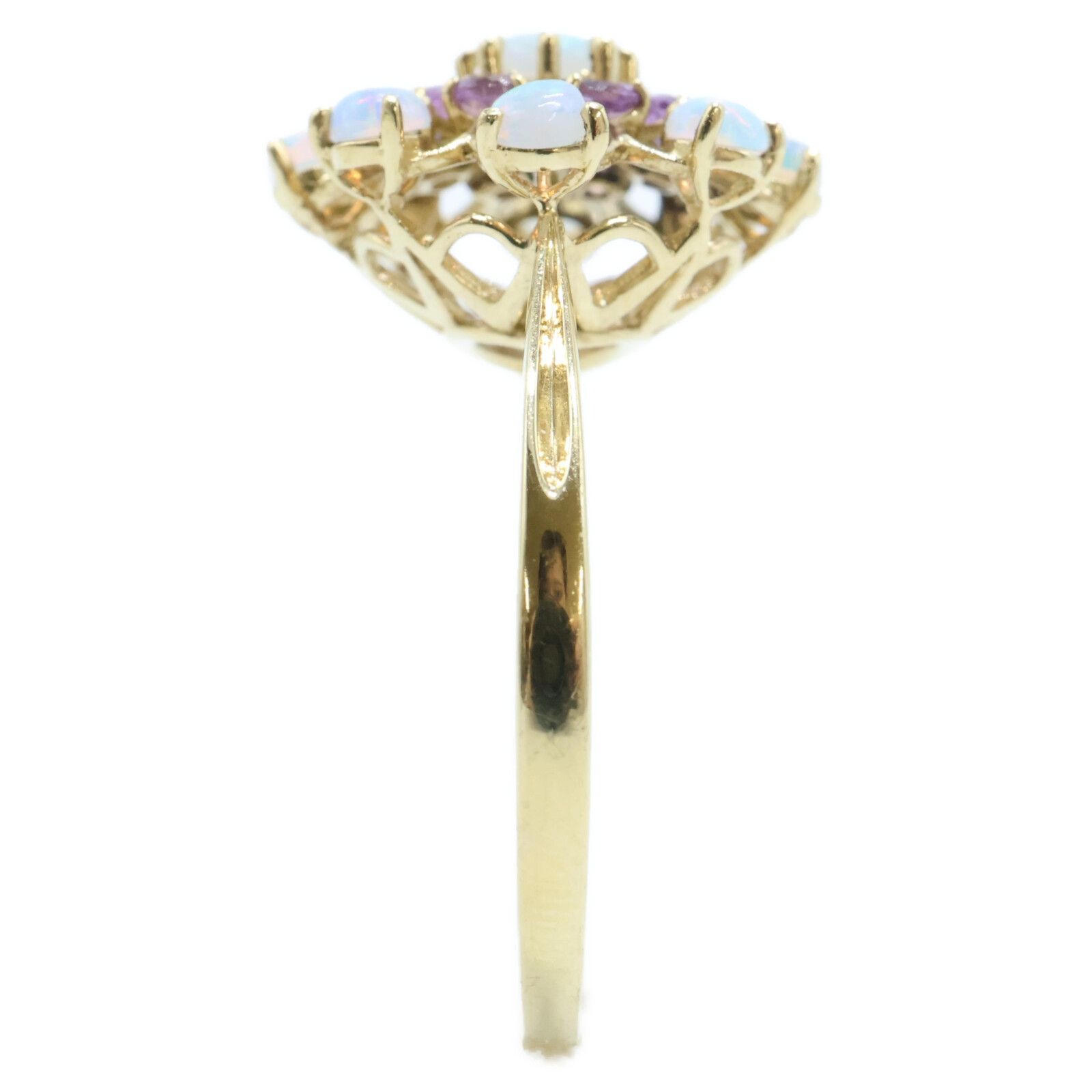 agete アガット 【美品】K14 オパール/アメジスト 11号 - メルカリ