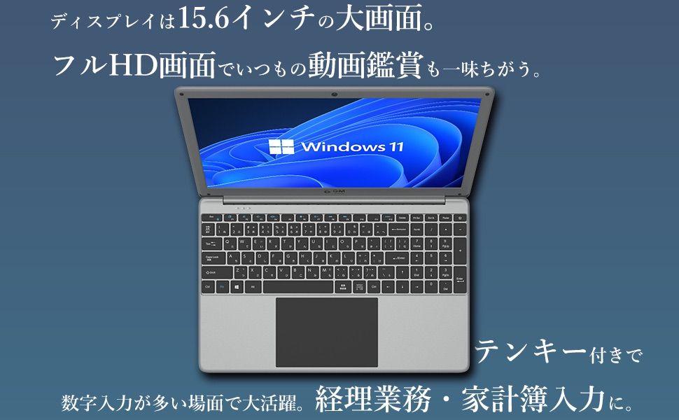 新品」 [Windows11] GM-JAPAN GLM-15-256-P 15.6型 超軽量ノートPC 8GB