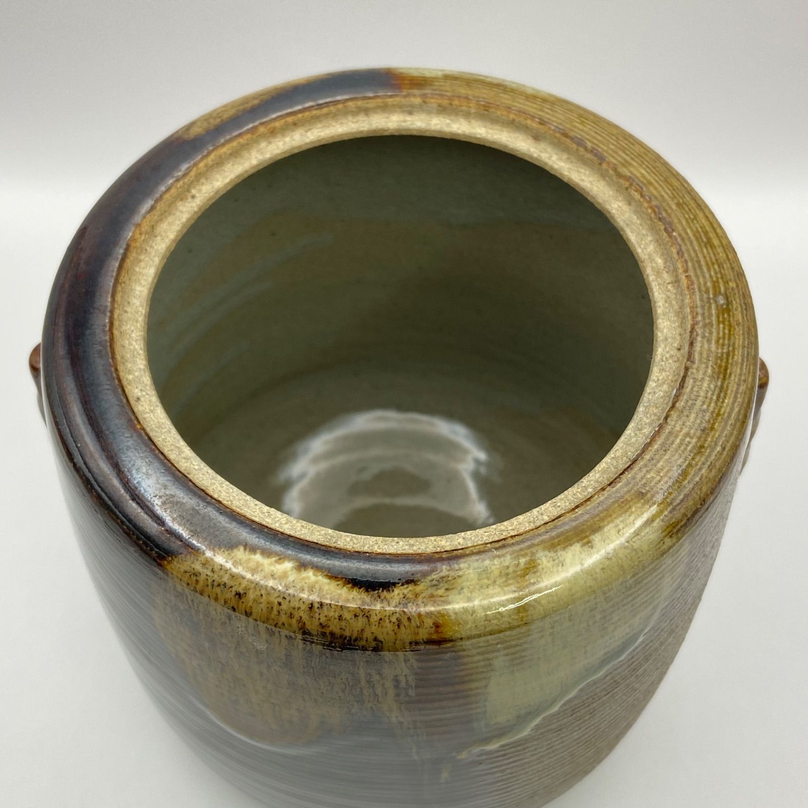 水指 耳付 高取釉 宝寿 箱なし 茶道具 茶器 水差し 伝統工芸品