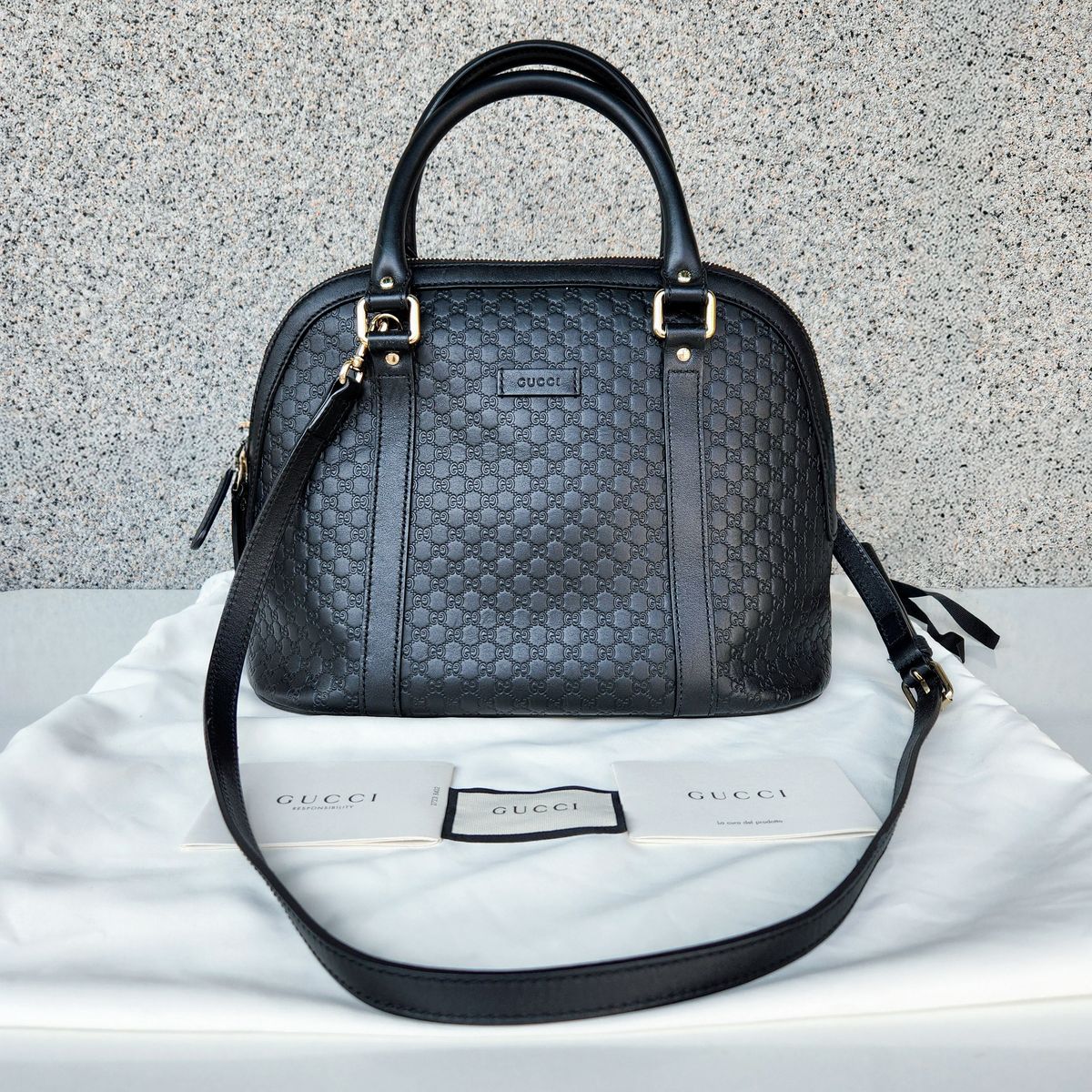 GUCCI グッチ マイクロシマ ドーム トートバッグ クロスバッグ 449663