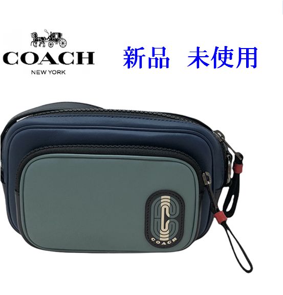 coach ボディーバッグ シグネチャー ネイビー 紺-