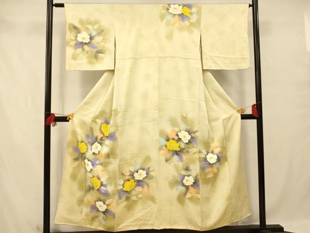 平和屋着物●室華風　訪問着　枝花文　暈し染め　金銀彩　パンフレット付き　正絹　逸品　AAAT3068np 平和屋着物○室華風 訪問着 枝花文 暈し染め 金銀