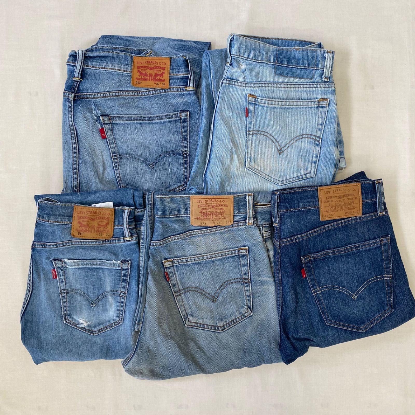 Levi’s デニムパンツ　まとめ売り　リーバイス　端切れ　リメイク　古着　卸売 訳あり LEVI'S リーバイス デニム デニムパンツ ジーパン