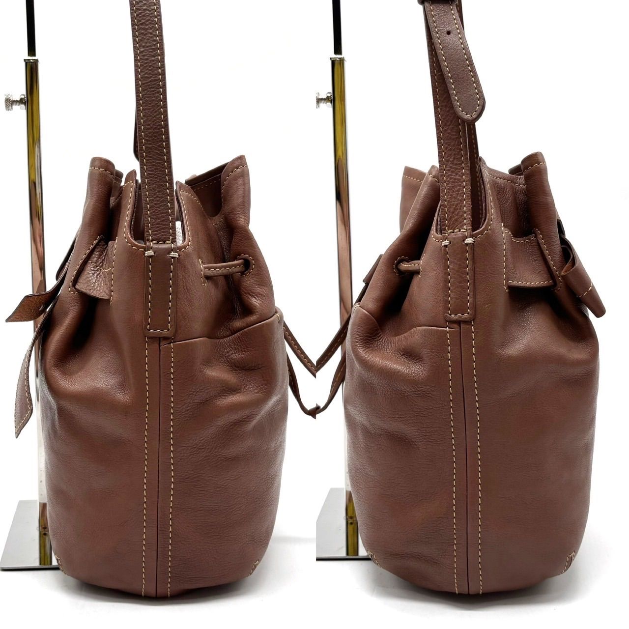 ◇ 美品 genten ゲンテン エターデ 2wayレザーショルダーバッグ ◇ レディース ◇ 極美品 genten ゲンテン レザーショルダーバッグ ダーク