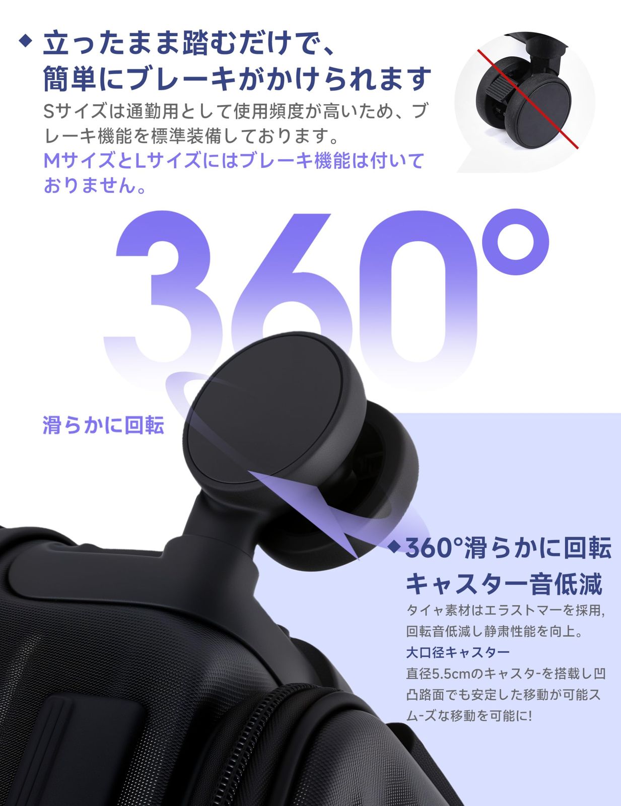 VIVICITY スーツケース フロントオープン キャリーケース 機内持ち込み 拡張機能付き ストッパー付き キャリーバッグ 軽量 耐衝撃 大型 静音 360度回転 ダブルキャスター TSAロック ファスナータイプ 旅行 出張 入院 Sサイズ 1泊2日 機内