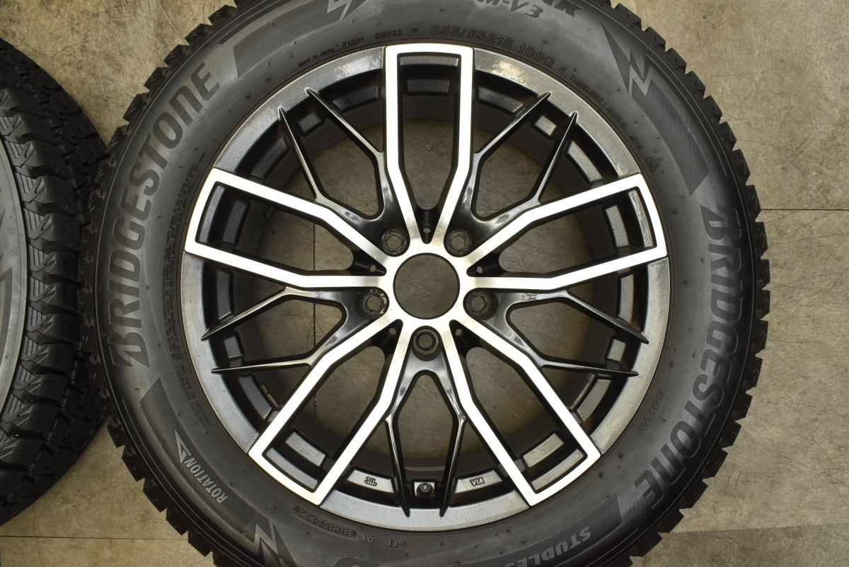 バリ溝 EUROBAHN MTX 18in 8J 40 PCD120 ハブ径74mm ブリヂストン ブリザック DM-V3 255 55R18 BMW X5 E70 F15 X6 E71 F16 FFCRYSTALESIA_COM