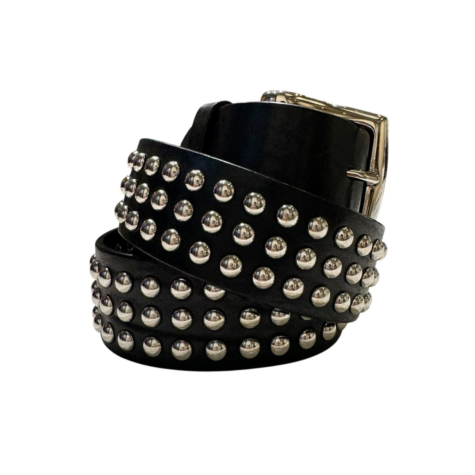 NOAH (ノア) ⑤ レザースタッズベルト メンズ ブラック 32 - メルカリ