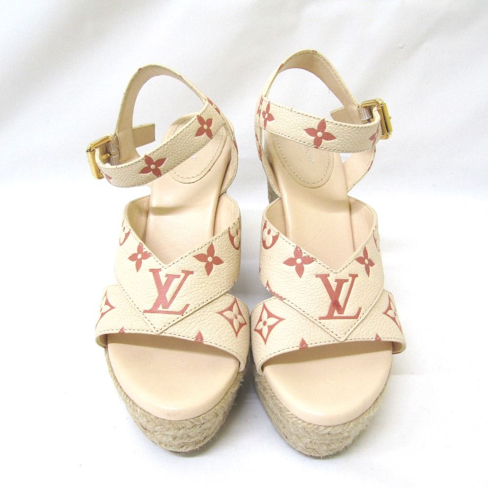 正規品LOUIS VUITTONウェッジソールサンダル 38