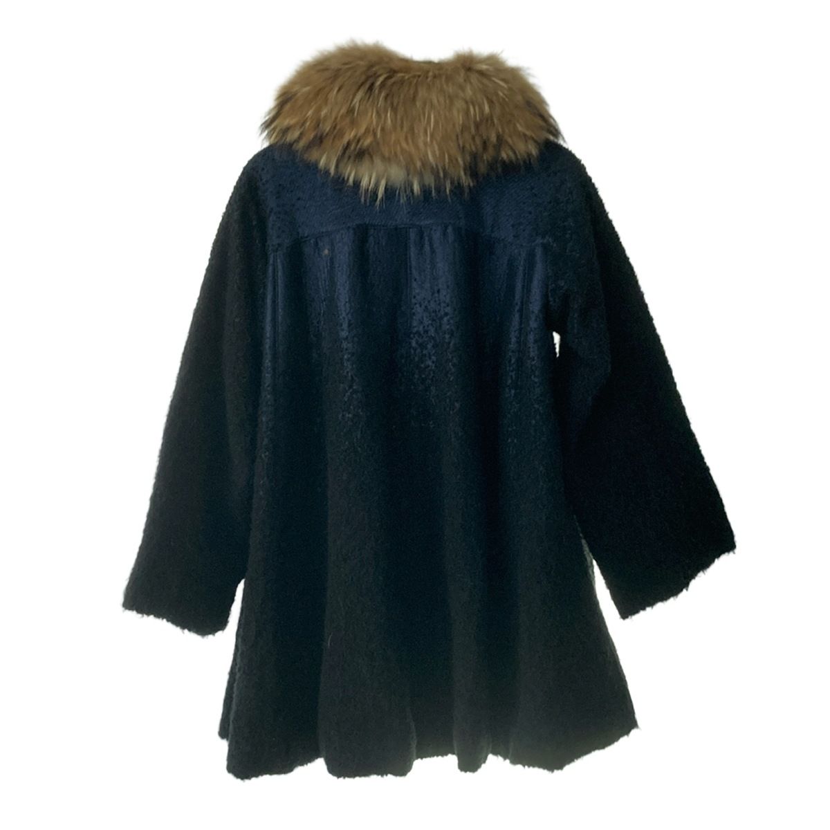 REKISAMI レキサミ コート サイズ36 S レディース - 黒×ネイビー 長袖 ファー 秋 冬