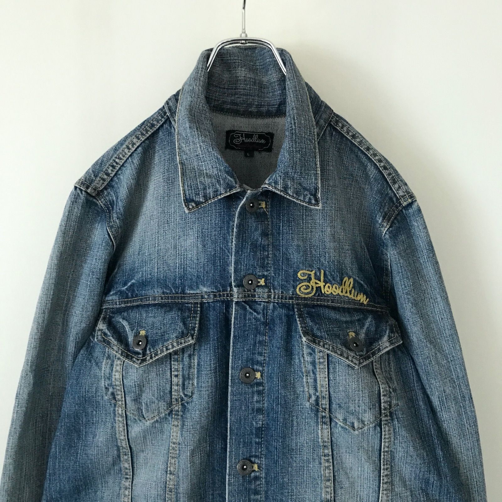 Hoodlum フッドラム/BEAMS ビームス☆チェーン刺繍☆デニムジャケット 