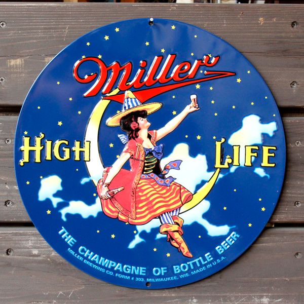 人気定番，正規品 エンボスメタルサイン 「ミラービール Miller Round」 ラウンド看板 アメリカ雑貨 アメリカン雑貨 その他