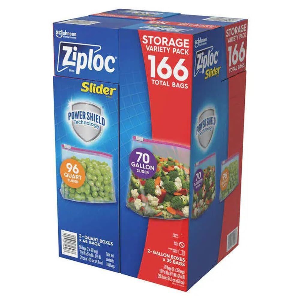 Ziploc ジップロック スライダーバッグ 166枚 クオート 96枚 ガロン70枚
