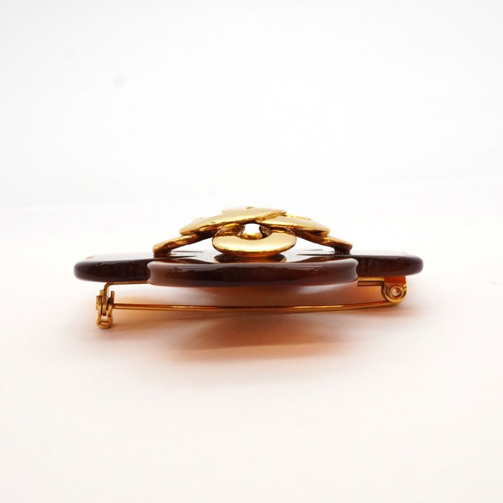 CHANEL シャネル　鼈甲柄　ココマーク　ブローチ CHANEL シャネル ビンテージ ココマーク べっ甲 ブローチ | 中古