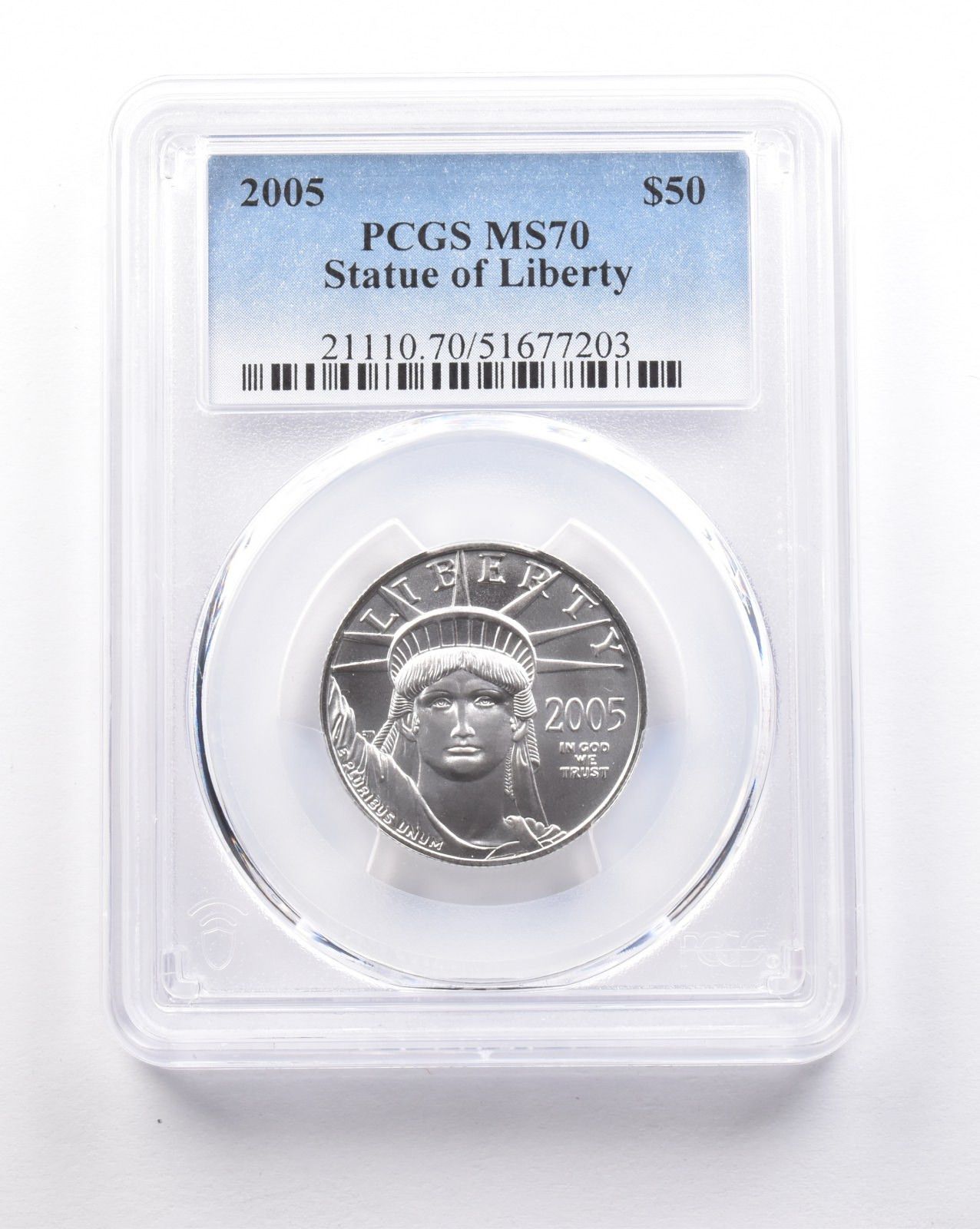 2005年 50ドル アメリカン プラチナ イーグル 1|2オンス 0.5オンス プラチナ MS70 PCGS