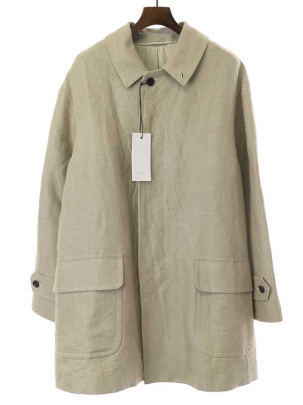 ア プレッセ 23SS コットンリネンハーフコー ベージュ 3 A.PRESSE ア プレッセ 23SS Linen Half Coat コットンリネンハーフ