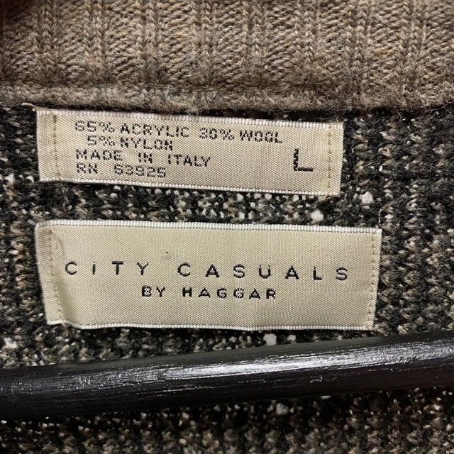  CITY CASUALS BY HAGGAR デザインニット 総柄