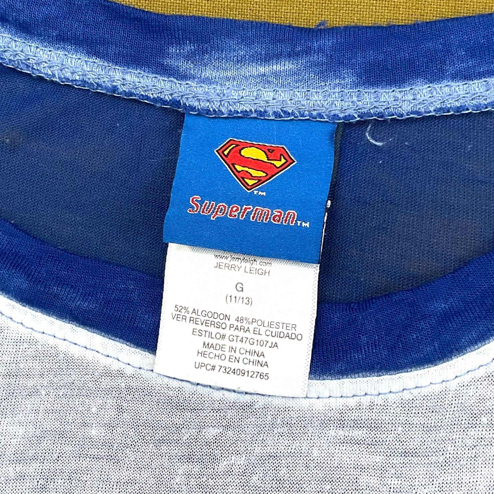 メルカリshops Us古着 L Kids スーパーマン Superman ロゴマーク ブルー