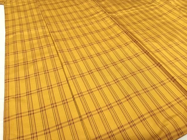 平和屋着物○本場黄八丈 平織 紬 格子 正絹 逸品 AABA8821zg - メルカリ