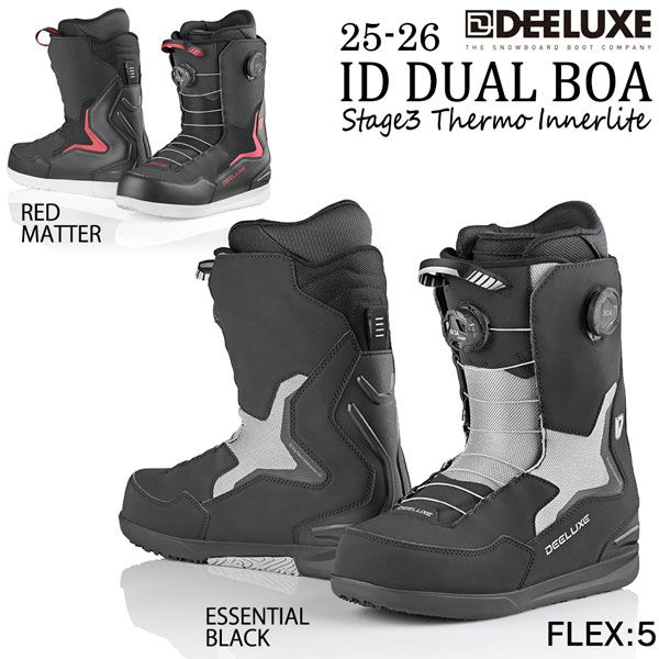 25-26 ディーラックス アイディデュアルボア DEELUXE ID DUAL BOA スノーボード 靴 25-26-BT-DEE エッセンシャルブラック