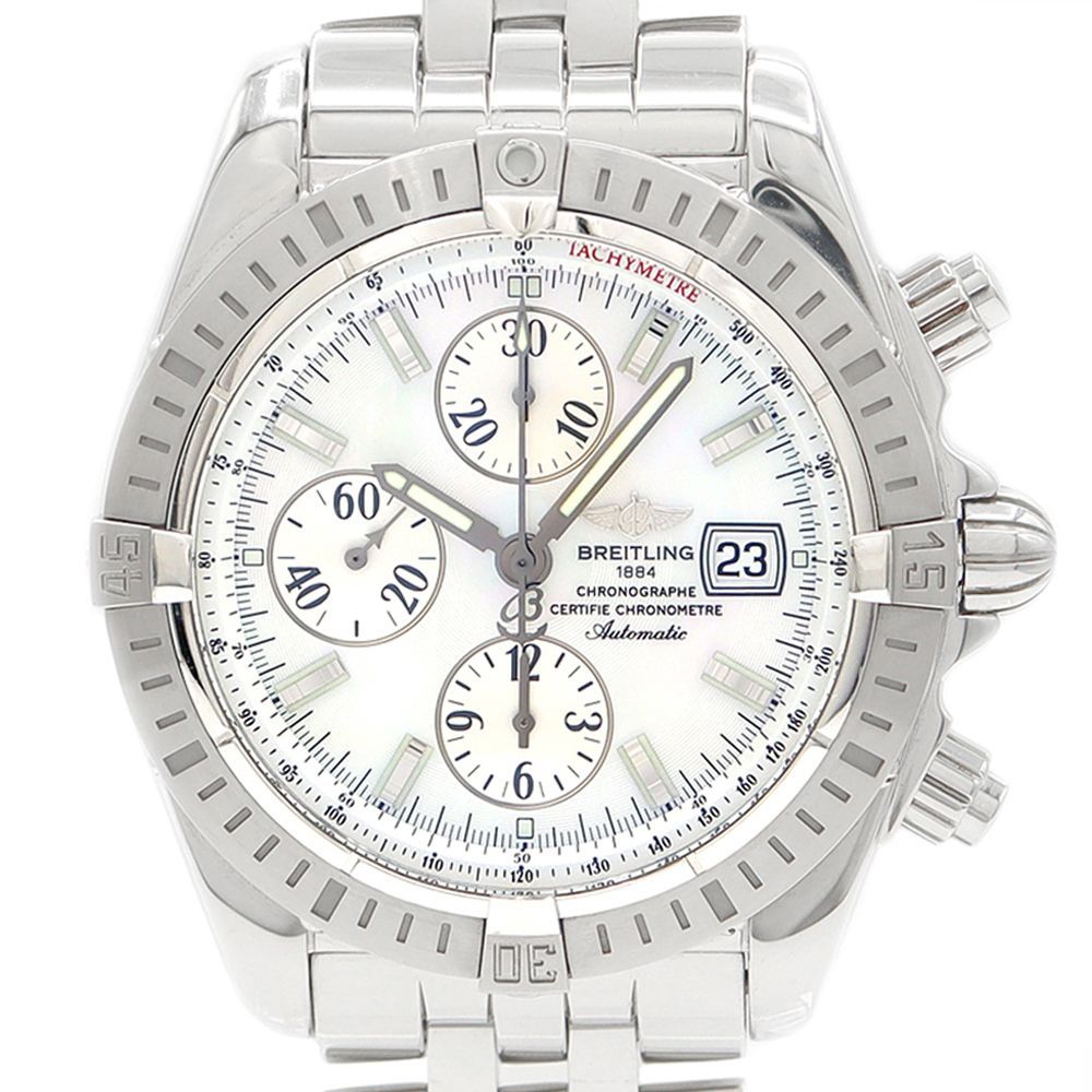 内部点検済 BREITLING クロノマット エボリューション クロノグラフ A13356 A156A69PA デイト 300m防水 白 ホワイト  シェル SS ステンレス メンズ 自動巻き【6ヶ月保証】【腕時計】【中古】 - メルカリ