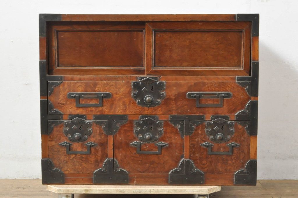 欅材　和箪笥　小箪笥　船箪笥　金具　引き出し r-053595_1.jpg