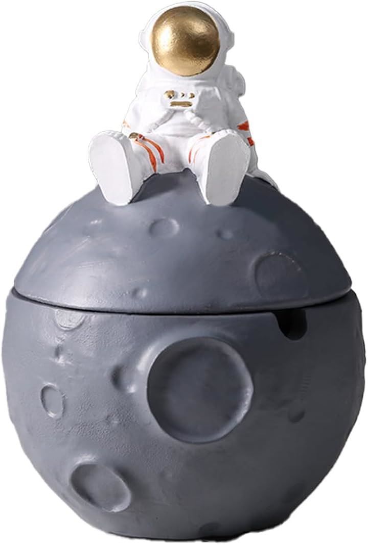 TOMMYFIELD 灰皿 おしゃれ 宇宙 雑貨 装飾品 プレゼント 卓上 ふた付き(金)