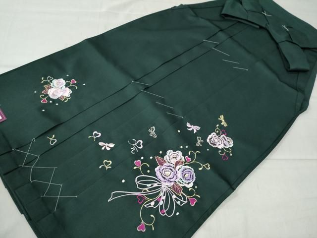 平和屋着物○女性 行灯袴 総刺繍 花唐草文 高麗納戸色 卒業式 洗える  