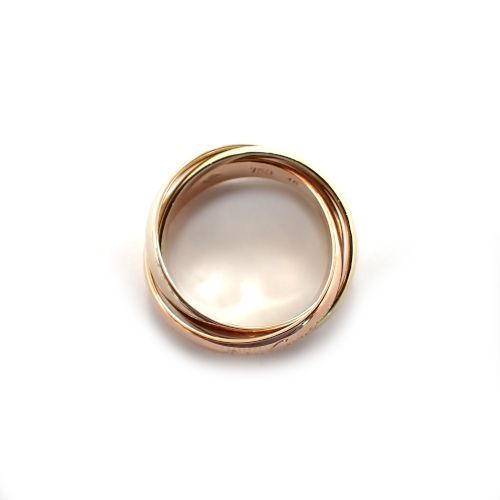 カルティエ Cartier 750 K18 YG WG PG 6.7g 48号 トリニティ リング