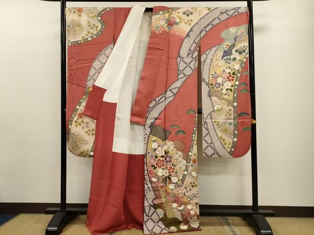 平和屋着物○八寸名古屋帯 めがね織 横段文 正絹 逸品 DAAU6638ob  